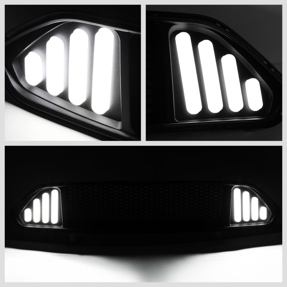 18-20 Ford Mustang Black Mesh LED Front Upper Grille