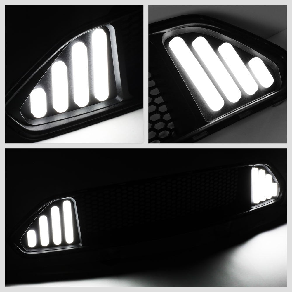 18-20 Ford Mustang Black Mesh LED Front Upper Grille