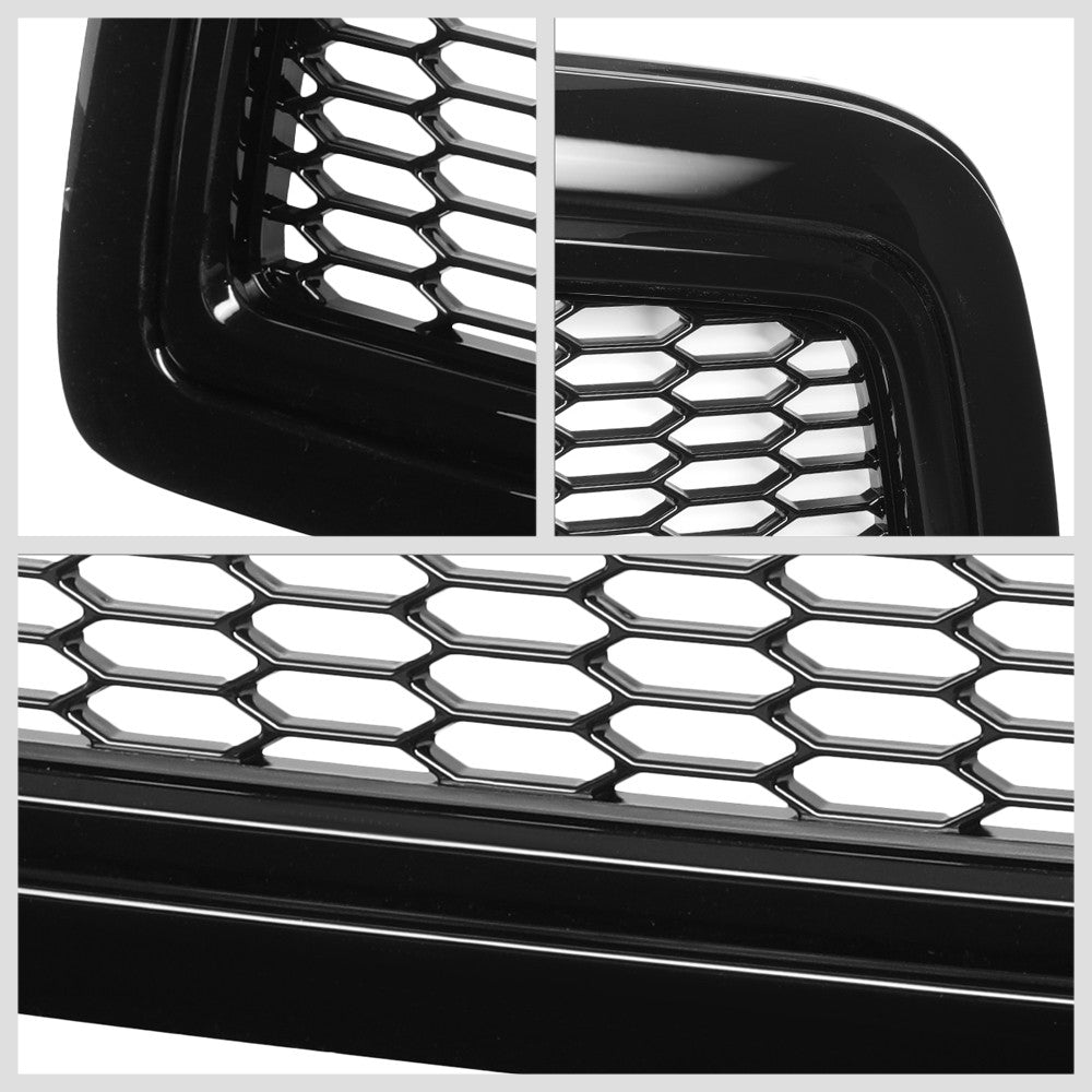 Black Glossy Badgeless Vertical Slat Style Front Grille For 09-10 Dodge Ram 1500