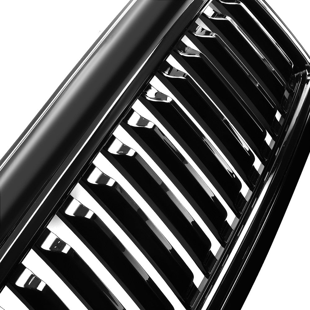 Black Glossy Badgeless Vertical Slat Style Front Grille For 11-12 Ram 1500