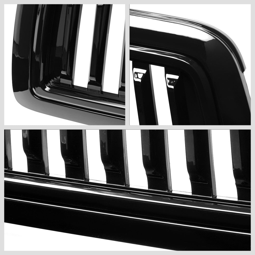 Black Glossy Badgeless Vertical Slat Style Front Grille For 11-12 Ram 1500