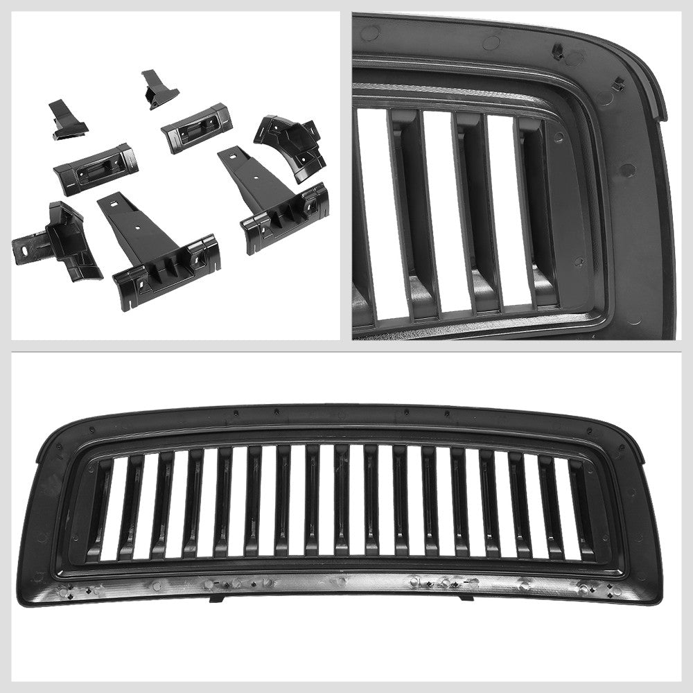 Black Primered Badgeless Vertical Slat Style Front Grille For 09-10 Ram 1500