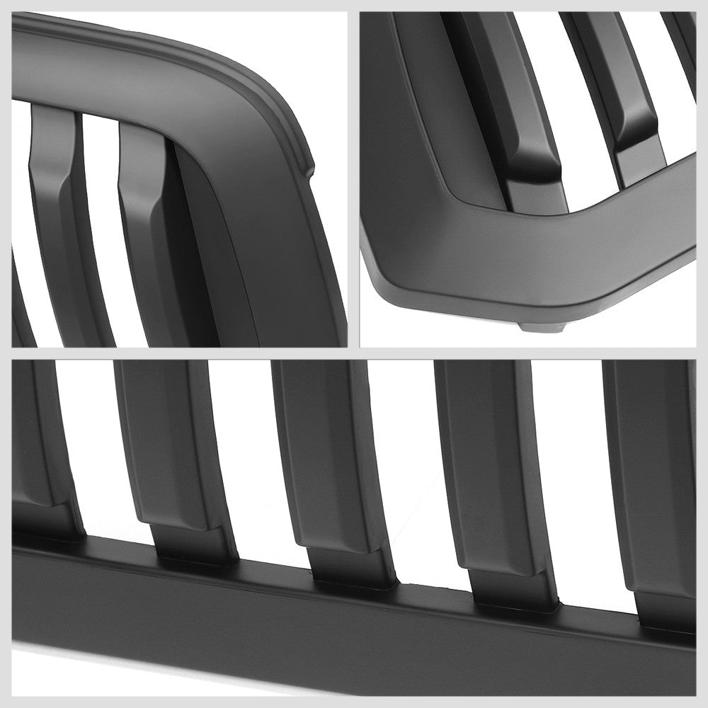 Black Matte Badgeless Vertical Slat Style Front Grille For 13-18 Ram 1500