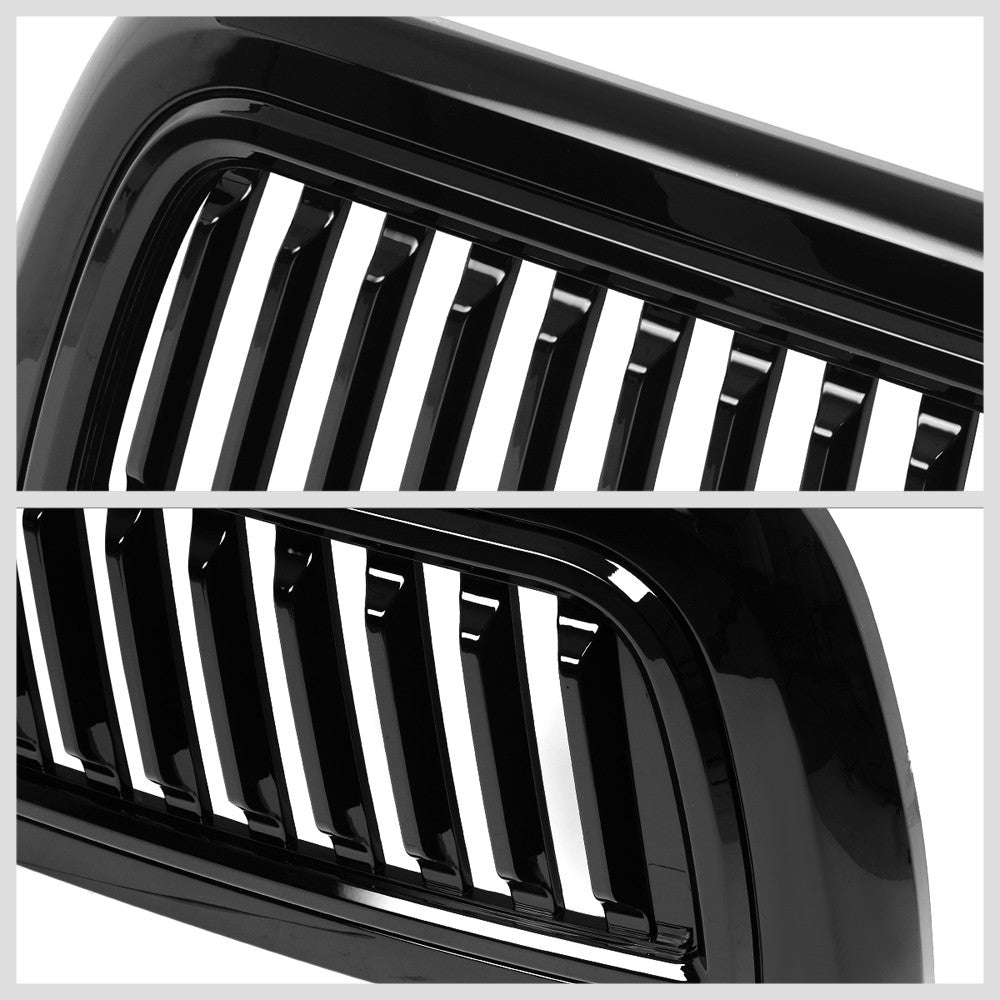 Black Glossy Badgeless Vertical Slat Style Front Grille For 10-18 Ram 2500/3500