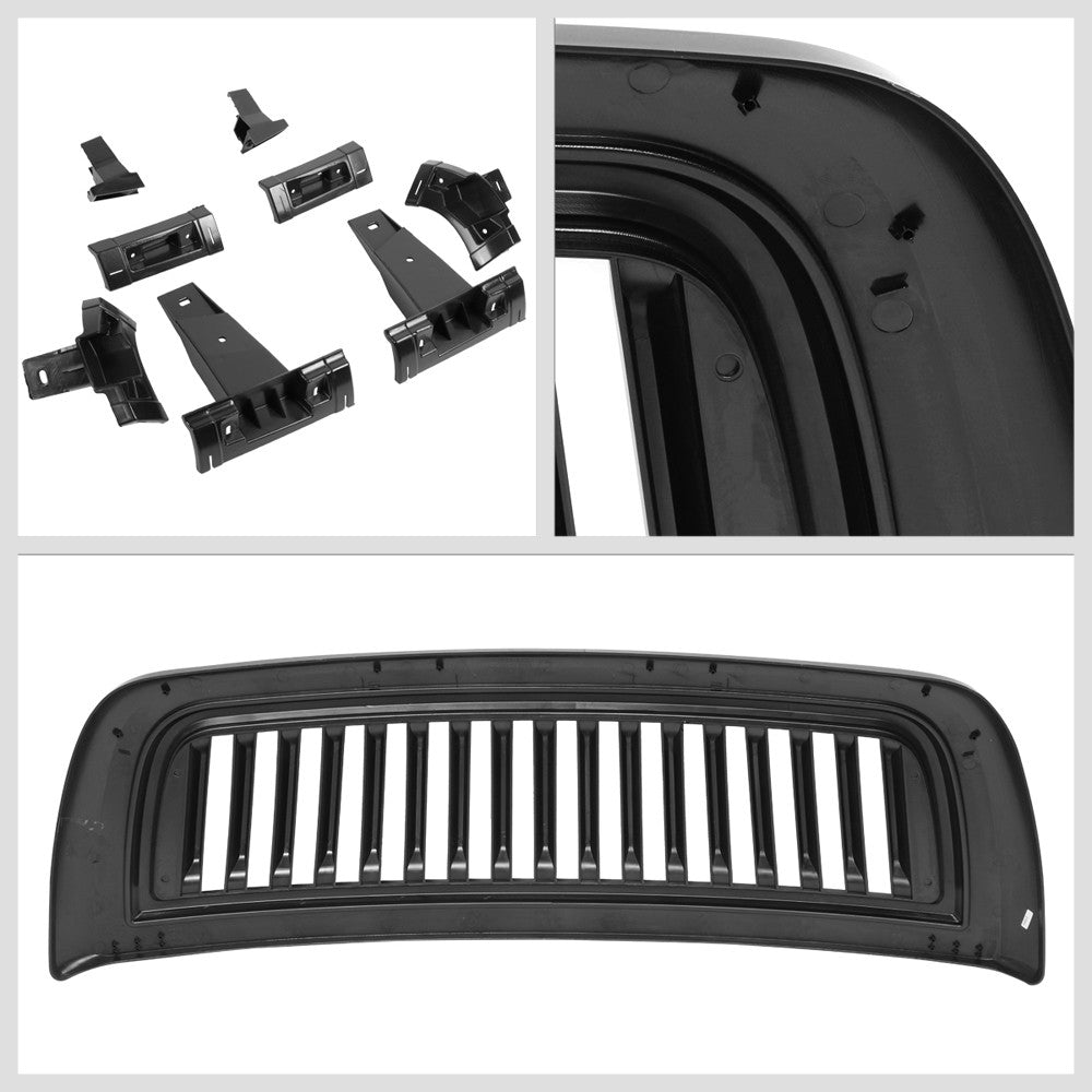 Black Glossy Badgeless Vertical Slat Style Front Grille For 10-18 Ram 2500/3500