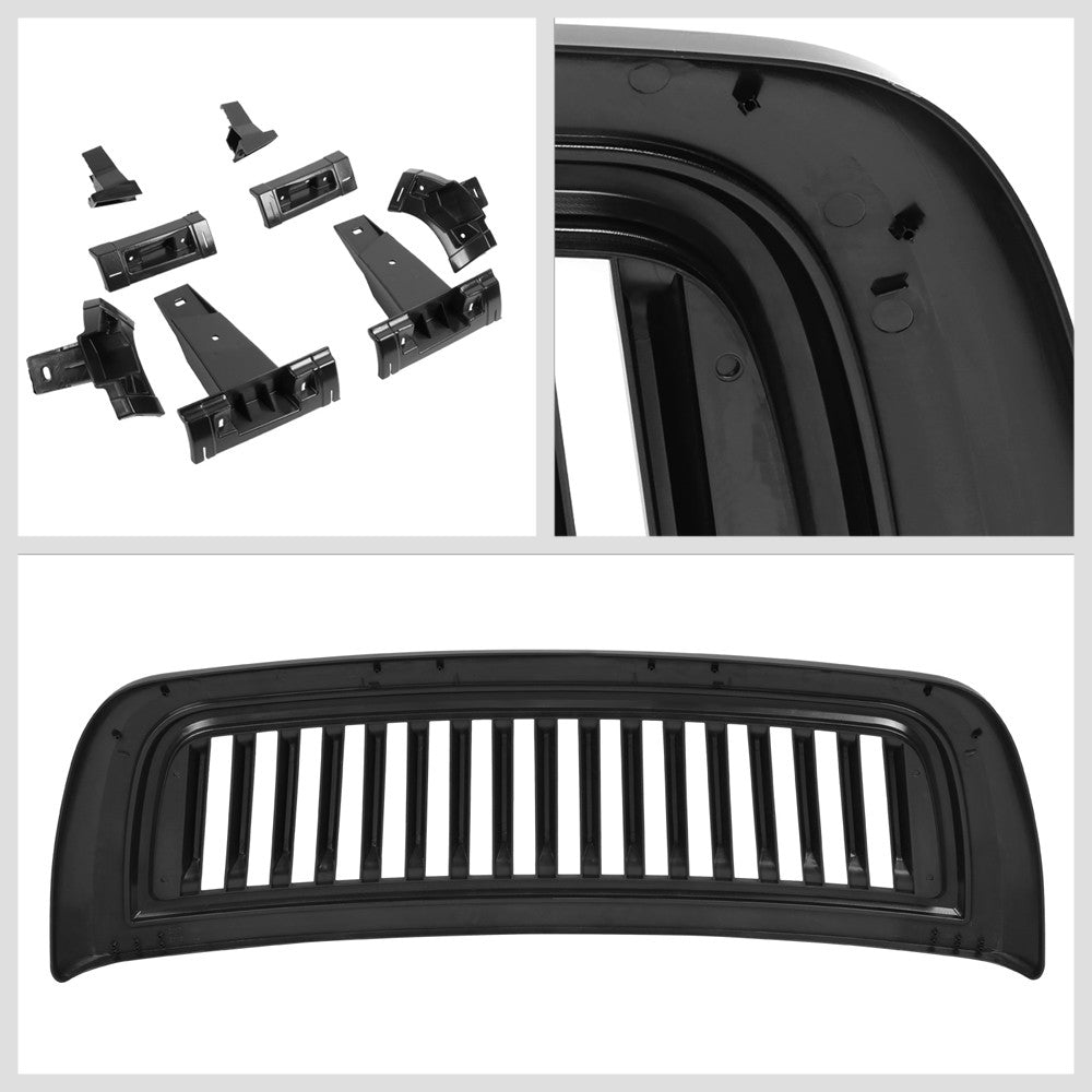 Black Matte Badgeless Vertical Slat Style Front Grille For 10-18 Ram 2500