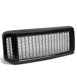 glossy-black-badgeless-honeycomb-mesh-front-grille-for-05-07-ford-super-duty