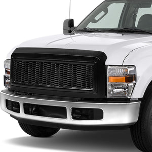 Black Glossy Badgeless Vertical Slat Style Front Grille For 08-10 Ford F-250 SD