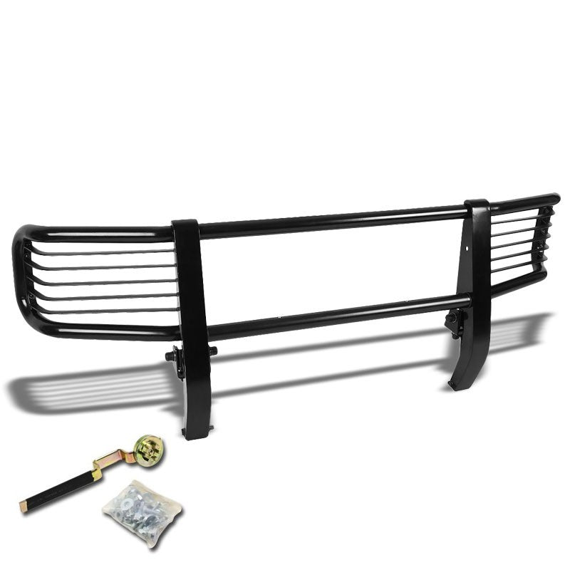 Black Mild Steel Full Front Grille Guard For 99-12 Mercedes-Benz G500 Base V8-Grille Guards & Bull Bars-BuildFastCar-BFC-GRGD-MBENZ99G500-BK