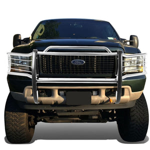 Metallic Mild Steel Full Front Grille Guard For 99-07 Ford F-250 Super Duty-Grille Guards & Bull Bars-BuildFastCar-BFC-GRGD-FORDSD026-SS