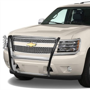 Metallic Mild Steel Full Front Grille Guard For 07-14 Chevrolet Tahoe 4.8L/5.3L-Grille Guards & Bull Bars-BuildFastCar