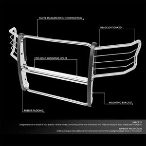 Metallic Mild Steel Full Front Grille Guard For 15-19 Ford F-150 2.7L/3.0L/5.0L-Grille Guards & Bull Bars-BuildFastCar
