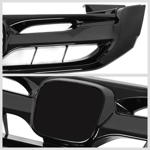 Vertical Fence Glossy Black Front Upper Grille For 13-15 Honda Accord Sedan 4DR-Grilles-BuildFastCar-BFC-FGR-1-HON13ACC-T1-BK