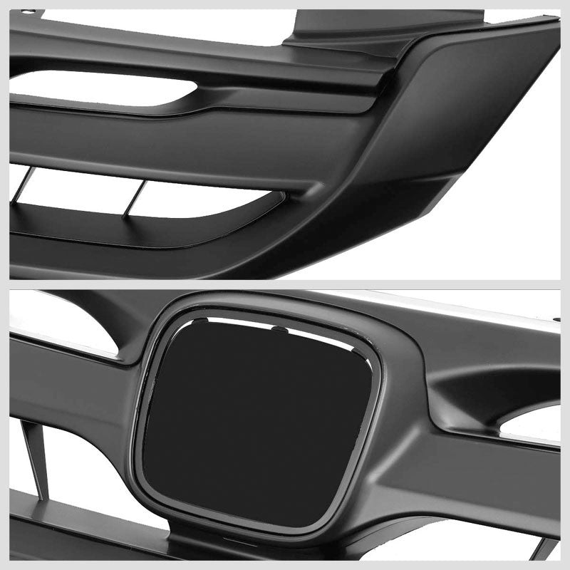Vertical Fence Matte Black Front Upper Grille For 13-15 Honda Accord Sedan 4DR-Grilles-BuildFastCar-BFC-FGR-1-HON13ACC-T2-BK
