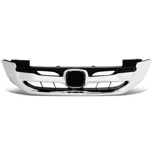 Vertical Fence Glossy Black/Chrome Trim Front Upper Grille For 13-15 Accord 4-DR-Grilles-BuildFastCar-BFC-FGR-1-HON13ACC-CH