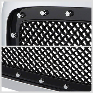 Chrome Frame/Black Rivet Diamond Mesh Style Front Grille For 06-09 Ram 2500/3500-Exterior-BuildFastCar