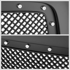 Black Rivet Diamond Mesh Style Front Replacement Grille For 06-09 Ram 2500/3500-Exterior-BuildFastCar