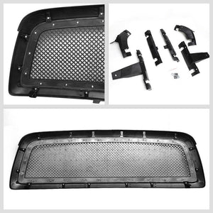 Black Glossy Diamond Mesh Front Replacement Grille For 09-12 Dodge Ram 1500-Exterior-BuildFastCar