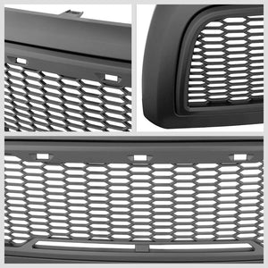 Black Honeycomb Mesh Style Front Grille+LED Lights For 13-18 Ram 2500/3500 V8-Exterior-BuildFastCar