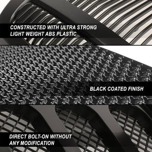 Black Matte Honeycomb Mesh Style Front Grille+Running Light For 04-08 Ford F-150-Exterior-BuildFastCar