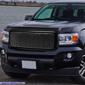 Polished Black Denali Style Front Bumper Hood Grille For 15-18 GMC Canyon-Grilles-BuildFastCar