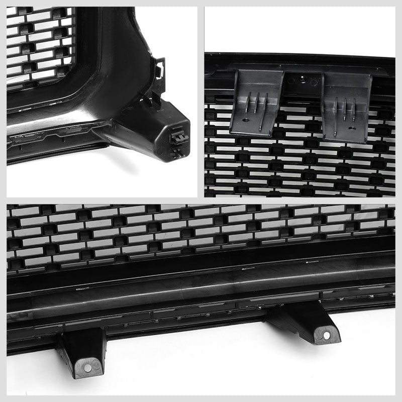 Polished Black Denali Style Front Bumper Hood Grille For 15-18 GMC Canyon-Grilles-BuildFastCar