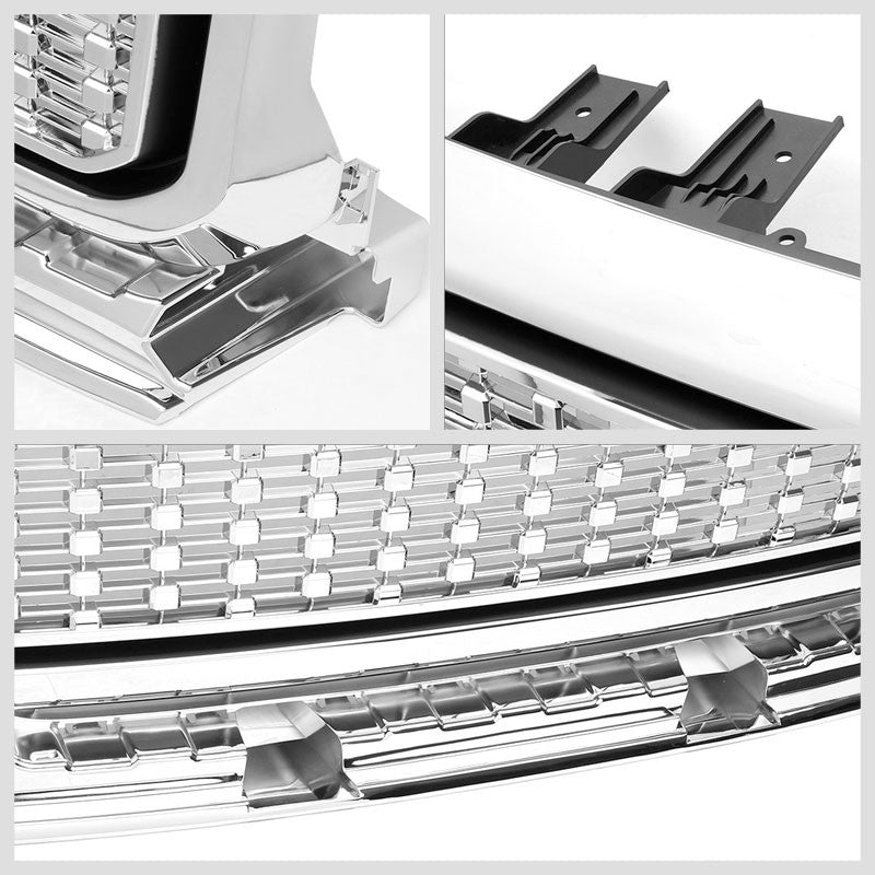 Polished Chrome Denali Style Front Bumper Hood Grille For 15-18 GMC Canyon-Grilles-BuildFastCar