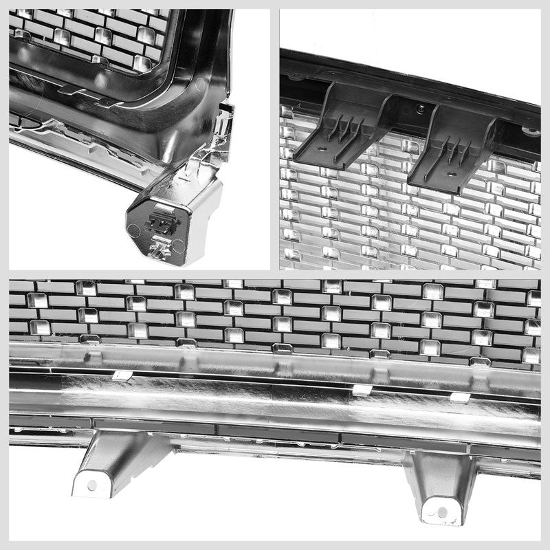 Polished Chrome Denali Style Front Bumper Hood Grille For 15-18 GMC Canyon-Grilles-BuildFastCar