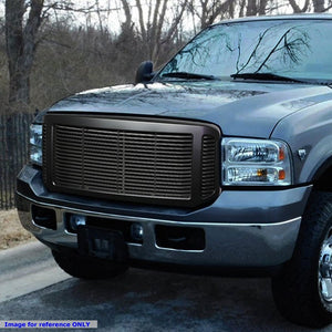 Powdercoated Black Badgeless Style Front Bumper Grille For 05-07 Ford F-250 SD-Grilles-BuildFastCar