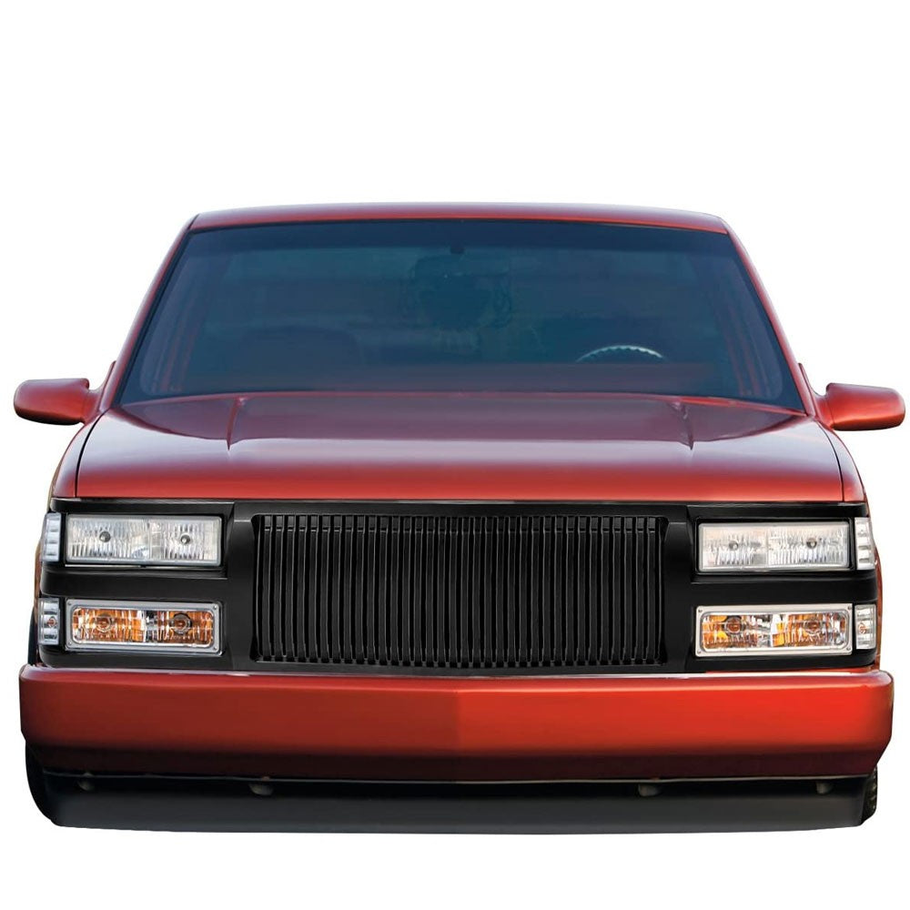 94-98 Chevy C1500 Glossy Black Vertical Style Front Grille