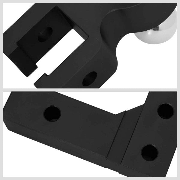 Black Universal Aluminum Dual Ball Mount Adjustable Trailer Tow Hitch Receiver-Truck & Towing-BuildFastCar-BFC-HITCALU-001BK