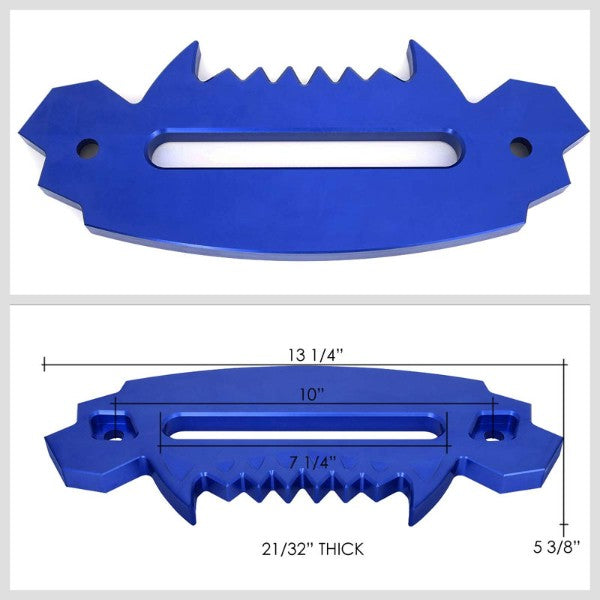 10" Blue Universal Aluminum Hawse Fairlead For Synthetic Winch Rope/Cable ATV-Truck & Towing-BuildFastCar-BFC-HITCALU-003BL