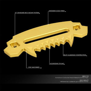 10" Gold Universal Aluminum Hawse Fairlead For Synthetic Winch Rope/Cable ATV-Truck & Towing-BuildFastCar-BFC-HITCALU-003GD