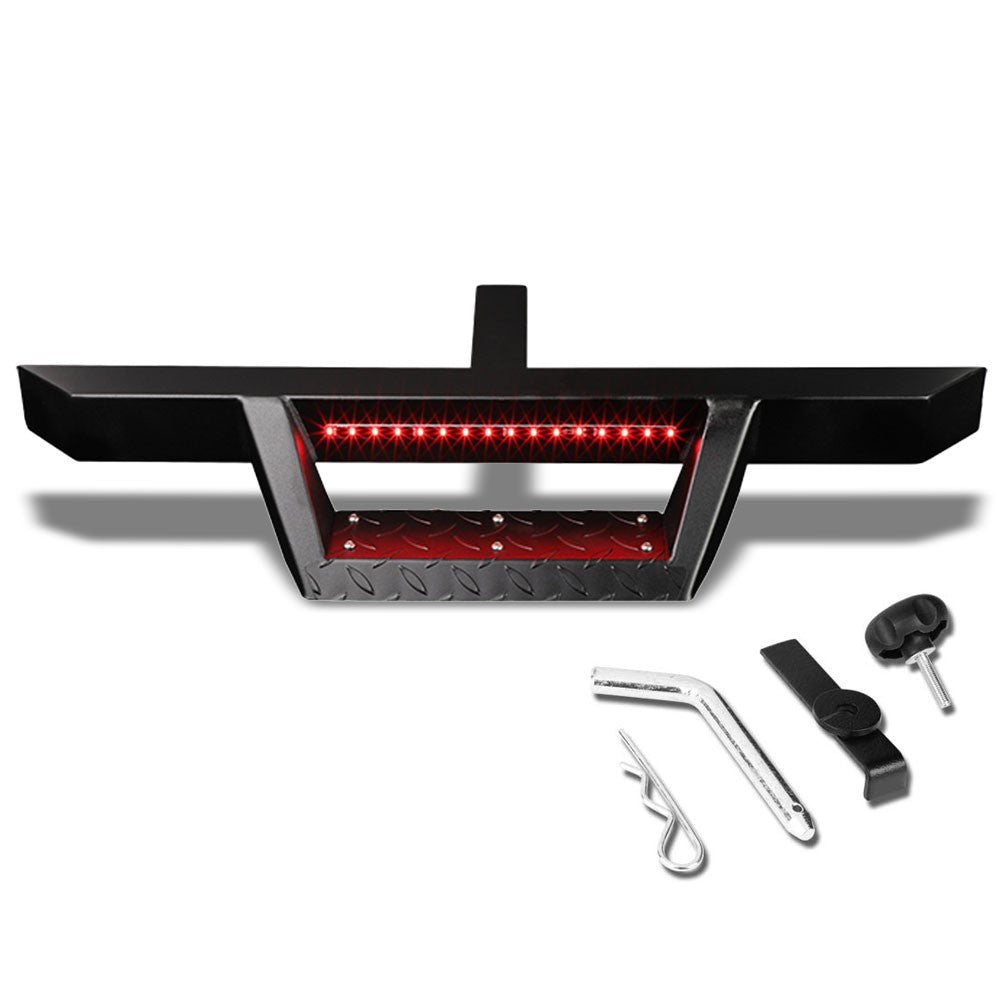 32.5&quot; Long Black Rear Truck Hitch Step with LED Brake Light For 2&quot; Receiver-Truck &amp; Towing-BuildFastCar