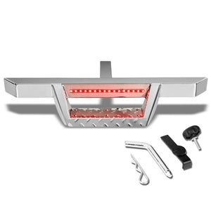 32.5" Long Chrome Rear Truck Hitch Step with LED Brake Light For 2" Receiver-Truck & Towing-BuildFastCar