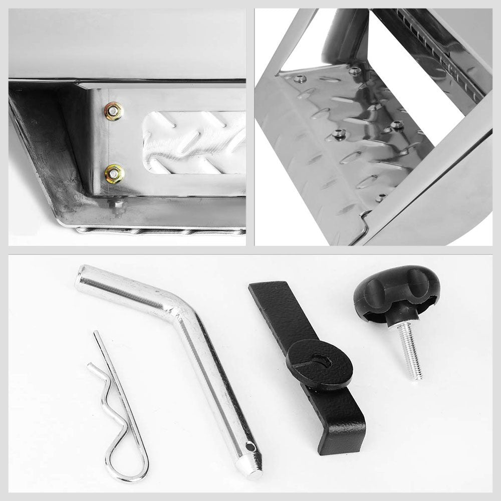 32.5" Long Chrome Rear Truck Hitch Step with LED Brake Light For 2" Receiver-Truck & Towing-BuildFastCar