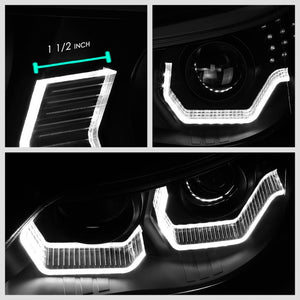 Chrome Housing/Clear Lens 3D LED U-Bar Projector Headlight For 08-10 BMW 528i-Lighting-BuildFastCar