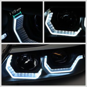 LED Black Housing Clear Lens Projector Headlight/Lamp For 03-08 BMW 323i 4DR-Lighting-BuildFastCar-BFC-FHDL-BMWE90-3D-BK-M-NEW