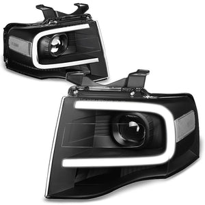 Black Housing/Clear Lens 3D Bar Projector Headlight For 07-14 Ford Expedition-Lighting-BuildFastCar