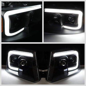 LED Black Housing Clear Lens Projector Headlight/Lamp For 04-08 Ford F-150 2/4DR-Lighting-BuildFastCar-BFC-FHDL-FORDF150-BKAM