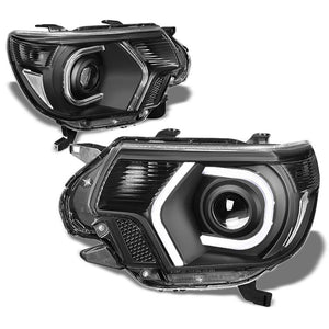 LED Black Housing Clear Len Projector Headlight/Lamp For 12-15 Toyota Tacoma 4DR-Lighting-BuildFastCar-BFC-FHDL-TOYTACO12-BKCL1