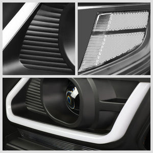 Black Housing/Clear Lens 3D U-Bar Projector Headlight For 15-18 Chevrolet Tahoe-Lighting-BuildFastCar