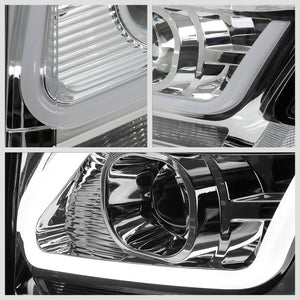 Chrome Housing/Clear Lens 3D U-Bar Projector Headlight For 15-18 Chevrolet Tahoe-Lighting-BuildFastCar