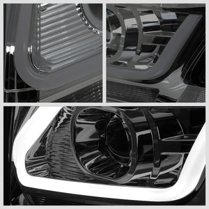 Chrome Housing/Smoke Lens 3D U-Bar Projector Headlight For 15-18 Chevrolet Tahoe-Lighting-BuildFastCar