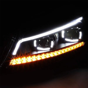 LED Black Housing Clear Lens Projector Headlight For 08-12 Honda Accord 2DR/4DR-Lighting-BuildFastCar-BFC-FHDL-HONACC08-CB