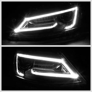 LED Black Housing Clear Lens Projector Headlight/Lamp For 11-18 Volkswagen Jetta-Lighting-BuildFastCar-BFC-FHDL-VOLKJET12-CB
