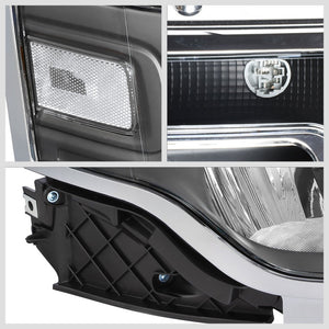 Black Housing Clear Lens ABS Plastic OE Headlight For 13-19 Ford Flex 3.5L DOHC
