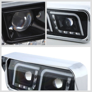 Black Housing Clear Lens Full LED Trailer Headlight For 87-19 Kenworth T800