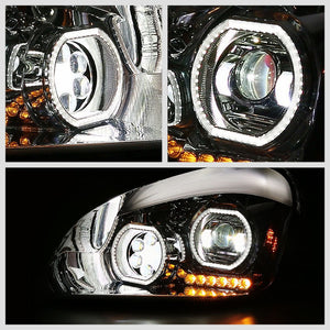 Chrome Housing Clear Lens LED Trailer Headlight For 08-17 Freightliner Cascadia