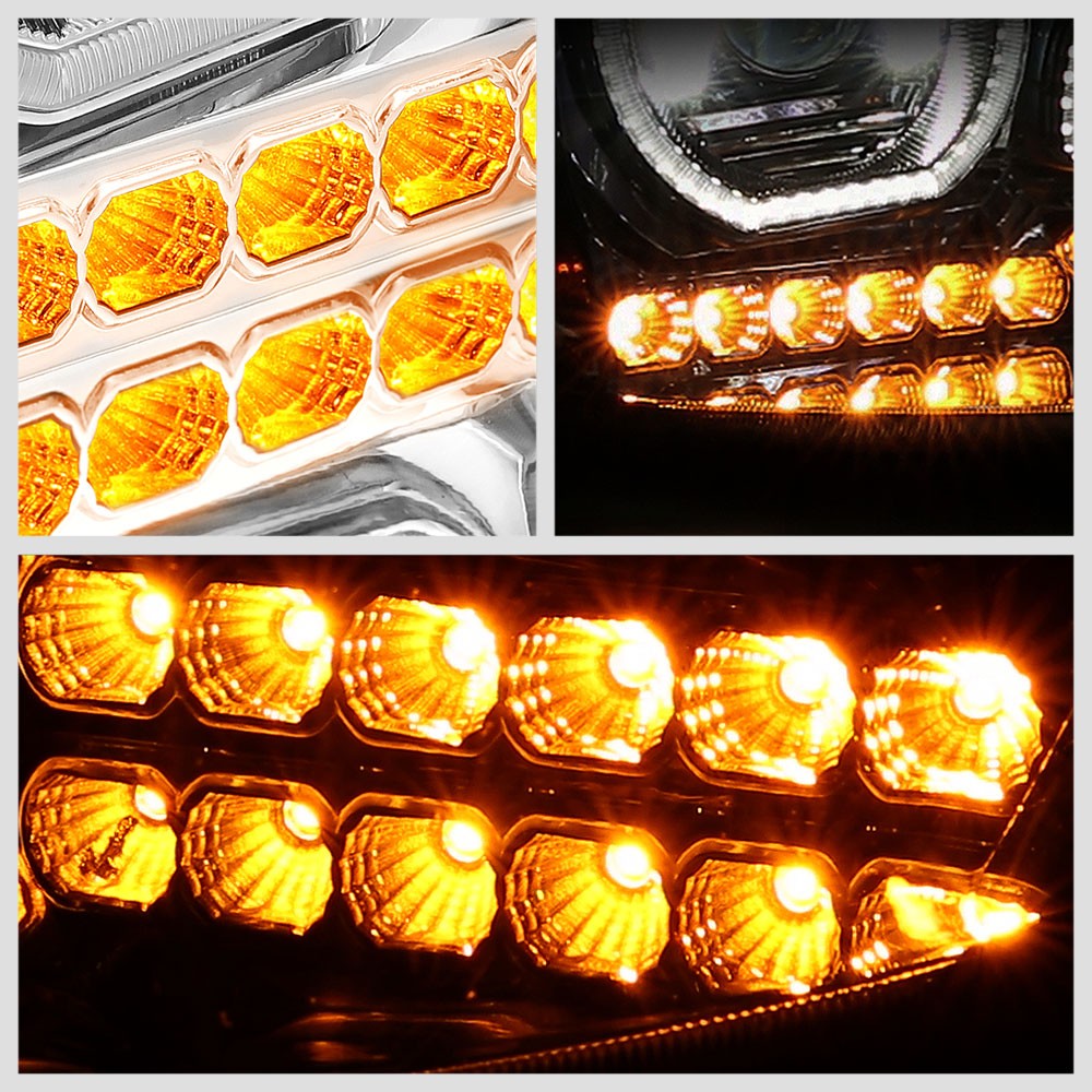 Chrome Housing Clear Lens LED Trailer Headlight For 08-17 Freightliner Cascadia
